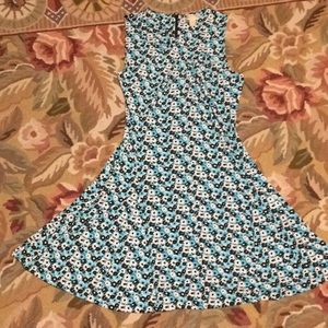Blue/black/white floral MK dress